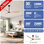OEM Remote Control Bldc Solid Wood Ceiling Fan With LED Lighting