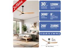 China OEM Remote Control Bldc Solid Wood Ceiling Fan With LED Lighting supplier