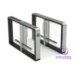 Glass Door Fingerprint Swing Barrier Gate Full Height Flap Turnstile Wing Barrier for sale