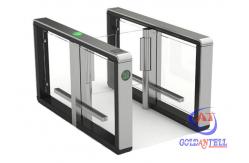 China Glass Door Fingerprint Swing Barrier Gate Full Height Flap Turnstile Wing Barrier supplier
