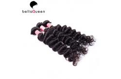 China Free Shedding 6A Remy Hair Weave , Natural Black Deep Wave Hair Extension supplier