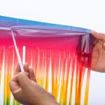 Anti Bacterial Rainbow Fringe Backdrop 1*1m 1*2m Multicolor Foil Curtain for sale