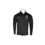 100% Polyester Men Long Sleeves Shirt With Embroidery Lapel Collar for sale