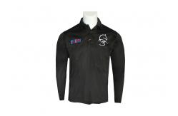 China 100% Polyester Men Long Sleeves Shirt With Embroidery Lapel Collar supplier