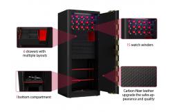 China Watch Winder And Drawers Jewelry Safe Box Solid Steel 6mm Removable shelves 395kg supplier
