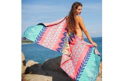 China Custom Logo Design Digital Printed Promotional Microfiber Sublimation Beach Towel supplier