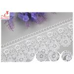 Embroidered Flower Guipure Polyester Lace Trim For Dress DTM Azo Free Dyeing