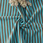 Sweat Absorbing 100 Cotton Stripe Fabric , Heavy Weight Striped Ribbing Fabric for sale