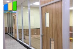 China Demountable Soundproof Office Partition Double Glass Fixed Partition Walls With Aluminum Frame supplier
