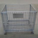 Folding Stackable Wire Mesh Pallet Cage , Warehouse Wire Mesh Storage Cage