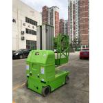 Green 9m  Double Mast Self Propelled Vertical Lift With Hydraulic Turning Wheel