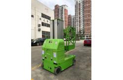China Green 9m  Double Mast Self Propelled Vertical Lift With Hydraulic Turning Wheel supplier