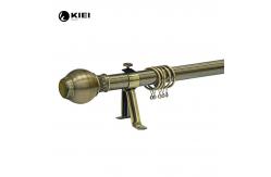 China 28MM Antique Brass Curtain Pole Complete With Eyelet And Metal Ball Finials supplier