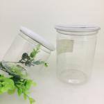 Aluminum Pull Tab Lid Clear Plastic Cylinder Containers/Food Packaging Canister for sale