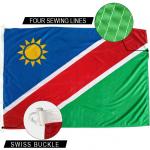 3x5' Namibia National Flag Knitted Polyester Rope And Swiss Buckle Customized for sale