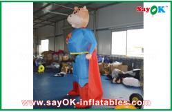 China Blue / Red Inflatable Superman Cow Customized Animal Character Inflatable Model supplier
