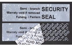 China 85um 2mil Tamper Proof Security Stickers White Gloss Semi Transfer Low Residue supplier