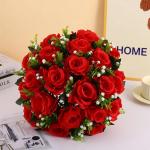 Wholesale Wedding Faux Silk Fake Floral Bouquet Plastic Artificial Roses Flowers Balls for Wedding Centerpieces for sale