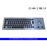 Waterproof Kiosk Illuminated Metal Keyboard With Trackball And 64 Led-Backlit Keys for sale
