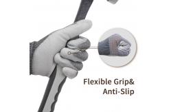 China Construction PU Coating Gloves Wear Resistant Grey Polyester Liner Gloves supplier