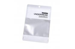 China Custom Logo Frosted Window Zipper Close Poly Clothing Bag For Packaging supplier