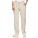 Cotton Blend Mens Casual Linen Pants Lightweight Relaxed Fit With Drawstring for sale