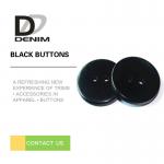 Fashionable Decorative Black Buttons Four Holes High Wear Resistance for sale