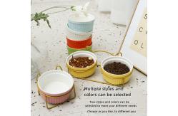 China Pet Ceramic Double Bowl Cute Anti Overturning Basin supplier