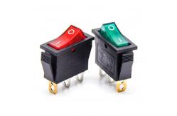 China Illuminated Latching Red And Green Button Rocker Switch supplier