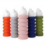 Food Grade PP Silicone Water Bottle Foldable 350ml 550ml 750ml for sale