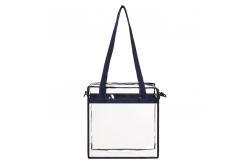 China Plastic Tote Bag With Zipper Closure Transparent supplier