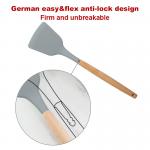 Non Toxic Silicone Spatula Wooden Handles Kitchen Utensils Set