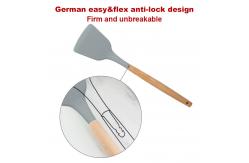China Non Toxic Silicone Spatula Wooden Handles Kitchen Utensils Set supplier