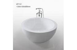 China Hotel Circular Acrylic Freestanding Jacuzzi Bathtub / Round Soaking Bathtubs supplier