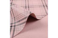 China Bags Plaid Striped Printed PVC Faux Leather Fabric Artificial Scratch Resistant supplier