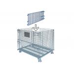 Heavy Duty Collapsible Wire Container Horizontal Full Divider BN6150108 Silver Color for sale