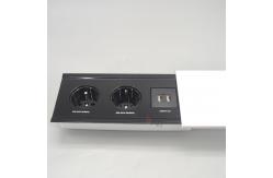 China Brushed Aluminum Box FR Power Sliding Cover Tabletop Power Data Outlets supplier