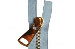 China Butterfly Shape Pulls Large Metal Zippers , Golden Metal Large Industrial Zippers supplier