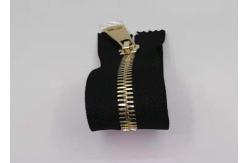 China Gold Color Teeth Metal Zips For Bags / Heavy Duty Metal Zippers supplier