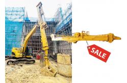 China Excavator 25m Telescopic Dipper Arm Digging Foundation Pit With Clamshell Bucket supplier