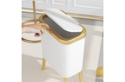 China PP Plastic Office Dustbin Custom Trash Can 15L With High Bamboo Leg supplier