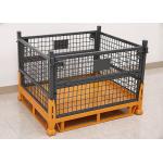 Forklift Access Collapsible Pallet Cage With Half Pin Positioning Technology 4 Way for sale