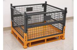 China Forklift Access Collapsible Pallet Cage With Half Pin Positioning Technology 4 Way supplier