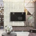 Carrara Marble Mixed Brass Herringbone Mosaic Tile 300x300mm Anti - Slip for sale
