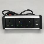 Boente Good Price 6.56 Ft Cord 3 UK Power and 2 USB Ports Black Conference Removable Desktop Power Socket for sale