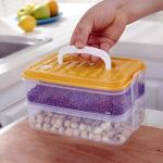 2 Layers Freezer And Microwave Safe Containers Plastic Kitchen Organizer