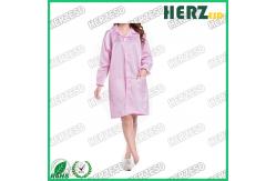 China Unisex Reusable Polyester Antistatic ESD Zipped Coat For Cleanroom Protection supplier
