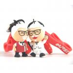Custom 3D Figurine Key Ring Souvernir, Soft Touch PVC Key Ring Key Accessory for sale