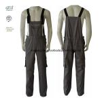 Grey Cotton Fr Bib Overall / Mens Bib Overalls Flame Retardant for sale