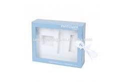 China Chocolate Truffle Kraft Gift Box With Window Magnetic with Silk Ribbon supplier